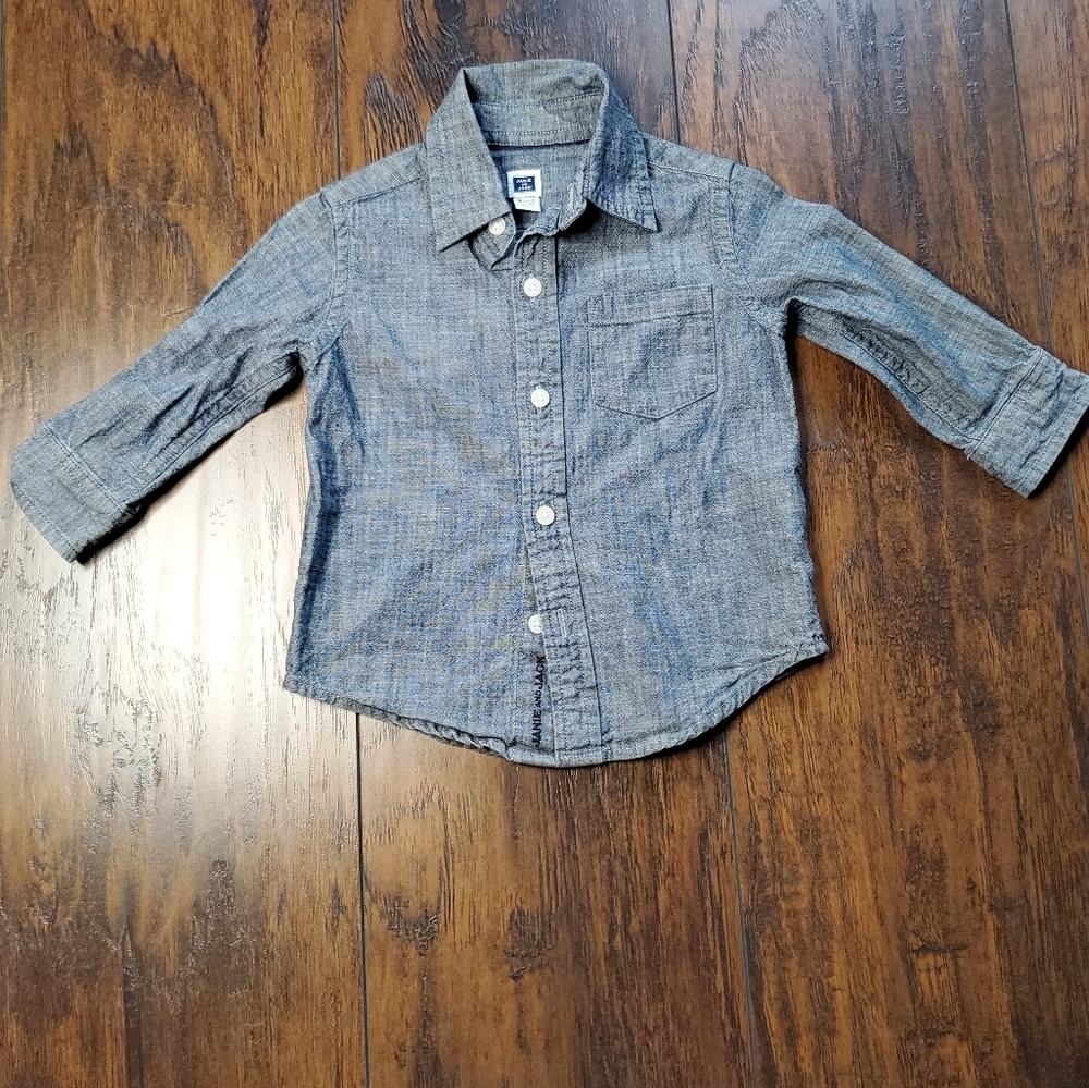 Janie and Jack denim button down shirt sz 6-12 month